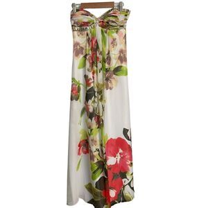 Vintage Cach'e Strapless Floral Beaded Maxi Dress Size 0